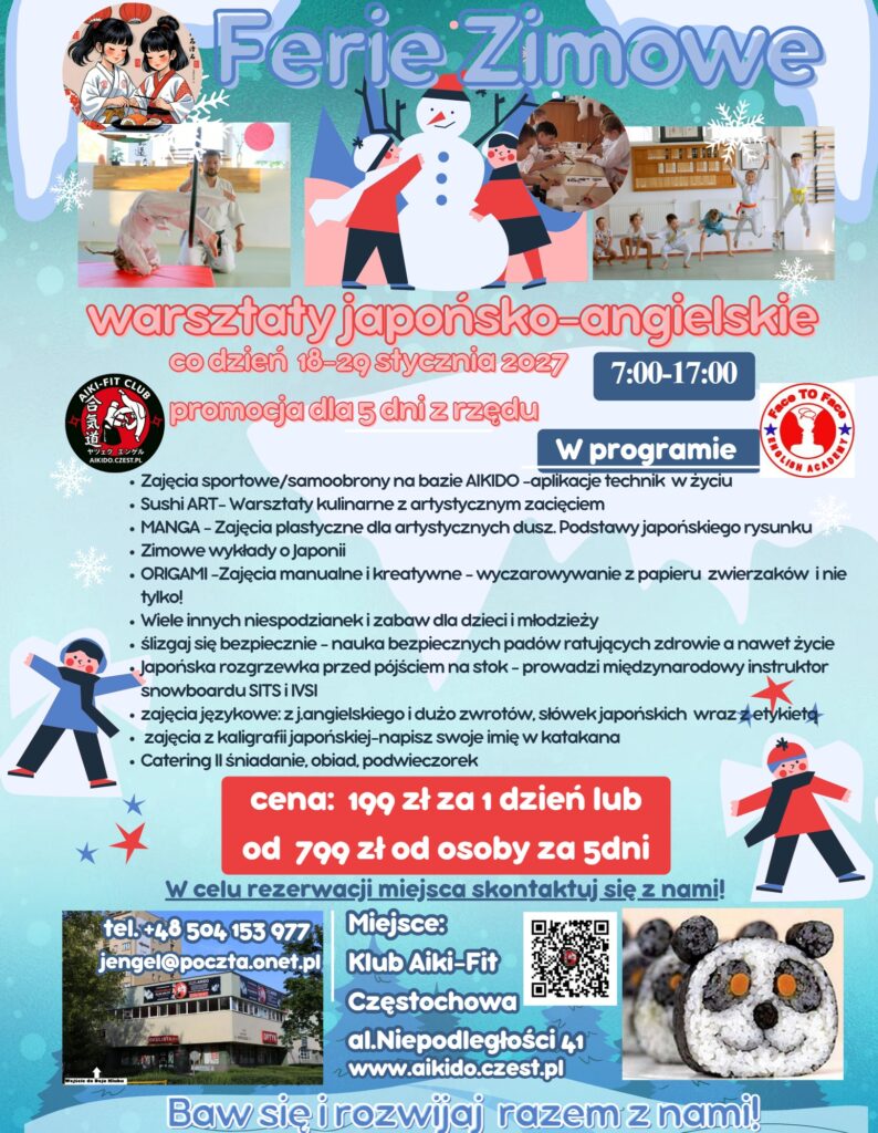 Ferie Zimowe 2027-Warsztaty Japońsko-Angielskie – więcej niż półkolonie! 2 ferie 2027